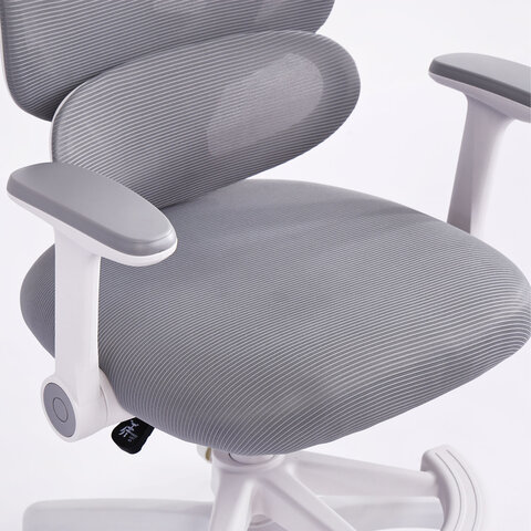 Кресло детское с подставкой для ног BRABIX KIDS "MG-220", сетка/ткань TW, серое, 533315 - фото 7