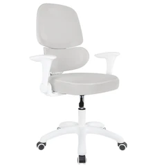 Кресло детское с поясничной поддержкой BRABIX KIDS "MG-225", сетка/ткань TW, серое, 533318