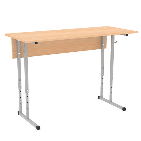 Стол-парта 2-местный, регулируемый, ПИФАГОР SD-2, 1200х500х580-820 мм, рост 3-7 (130-190 см), серый каркас, ЛДСП бук, 533347