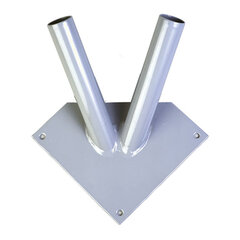 Кронштейн настенный для флагов на два древка, три точки крепления, металл