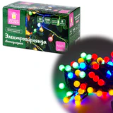 Электрогирлянда-нить комнатная 10 м, 100 LED, с насадками, вид: "Шарики", мультицветная, 220V, контроллер, ЗОЛОТАЯ СКАЗКА, 591102