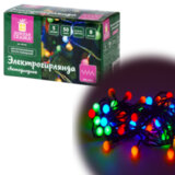 Электрогирлянда-нить комнатная 5 м, 50 LED, с насадками, вид: "Шарики", мультицветная, 220V, контроллер, ЗОЛОТАЯ СКАЗКА, 591103