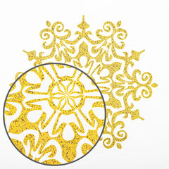 Наклейка для окон двусторонняя МНОГОРАЗОВАЯ 30&times;38 см &laquo;Снежинки&raquo; глиттер, золото ЗОЛОТАЯ СКАЗКА, 591190