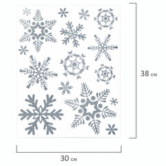 Наклейка для окон двусторонняя МНОГОРАЗОВАЯ 30&times;38 см &laquo;Снежинки&raquo;, глиттер, серебро, ЗОЛОТАЯ СКАЗКА, 591191