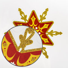 Украшение для окон и стекла ЗОЛОТАЯ СКАЗКА &laquo;Красно-золотые снежинки 2&raquo;, 30&times;38 см, ПВХ, 591208