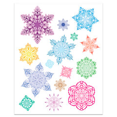 Украшение для окон и стекла ЗОЛОТАЯ СКАЗКА &laquo;Разноцветные снежинки 2&raquo;, 30&times;38 см, ПВХ, 591212