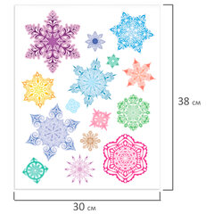 Украшение для окон и стекла ЗОЛОТАЯ СКАЗКА &laquo;Разноцветные снежинки 2&raquo;, 30&times;38 см, ПВХ, 591212