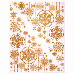 Украшение для окон и стекла ЗОЛОТАЯ СКАЗКА &laquo;Узоры из золотых снежинок 2&raquo;, 30&times;38 см, ПВХ, 591228