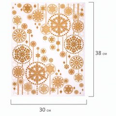 Украшение для окон и стекла ЗОЛОТАЯ СКАЗКА &laquo;Узоры из золотых снежинок 2&raquo;, 30&times;38 см, ПВХ, 591228