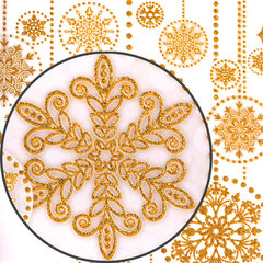 Украшение для окон и стекла ЗОЛОТАЯ СКАЗКА &laquo;Узоры из золотых снежинок 2&raquo;, 30&times;38 см, ПВХ, 591228