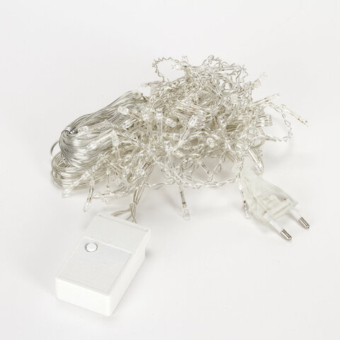 Электрогирлянда-бахрома комнатная 2х0,5 м, 100 LED, холодный белый, 220 V, ЗОЛОТАЯ СКАЗКА, 591271