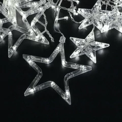 Электрогирлянда-занавес комнатная 3&times;0,5 м, 108 LED, с насадками вид: &laquo;Звёзды&raquo;, холодный белый, 220V, ЗОЛОТАЯ СКАЗКА, 591355