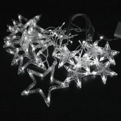 Электрогирлянда-занавес комнатная 3&times;0,5 м, 108 LED, с насадками вид: &laquo;Звёзды&raquo;, холодный белый, 220V, ЗОЛОТАЯ СКАЗКА, 591355