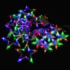 Электрогирлянда-занавес комнатная 3&times;0,5 м, 108 LED, с насадками, вид: &laquo;Звёзды&raquo;, мультицветная, 220V, ЗОЛОТАЯ СКАЗКА, 591356