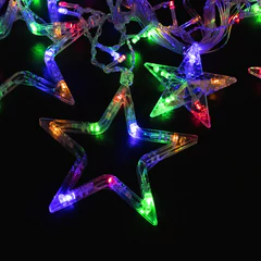 Электрогирлянда-занавес комнатная 3&times;0,5 м, 108 LED, с насадками, вид: &laquo;Звёзды&raquo;, мультицветная, 220V, ЗОЛОТАЯ СКАЗКА, 591356