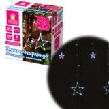 Электрогирлянда-занавес комнатная "Звезды" 3х0,5 м, 108 LED, мультицветная, 220 V, ЗОЛОТАЯ СКАЗКА, 591356