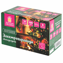 Электрогирлянда-нить комнатная &laquo;Стандарт&raquo; 10 м, 100 LED, мультицветная, 220V, контроллер, ЗОЛОТАЯ СКАЗКА, 591357