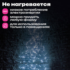 Электрогирлянда-конский хвост комнатная, 2 м, 200 LED, холодный белый, 220 V, ЗОЛОТАЯ СКАЗКА, 591366