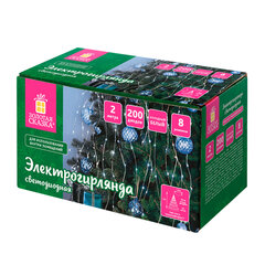 Электрогирлянда-конский хвост комнатная, 2 м, 200 LED, холодный белый, 220 V, ЗОЛОТАЯ СКАЗКА, 591366