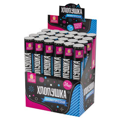 Хлопушка пневматическая 30 см, наполнитель в виде серпантина/конфетти, фольга, ЗОЛОТАЯ СКАЗКА, 591474