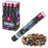 Хлопушка пневматическая ЗОЛОТАЯ СКАЗКА 40 см, фольга, звезды, ассорти, 591480