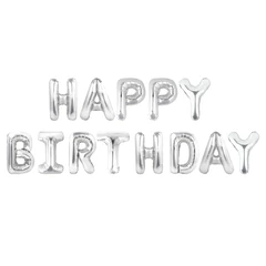 Шары воздушные НАБОР ДЛЯ ДЕКОРА &laquo;Happy Birthday&raquo;, 52 шара, серебро/<wbr/>золото/<wbr/>черный, BRAUBERG, 591898