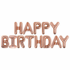 Шары воздушные НАБОР ДЛЯ ДЕКОРА &laquo;Happy Birthday&raquo;, 43 шара, розовое золото, BRAUBERG KIDS, 591899