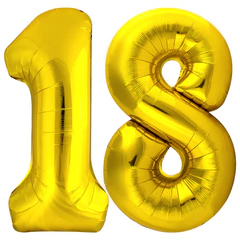 Шары воздушные НАБОР ДЛЯ ДЕКОРА &laquo;18 лет&raquo;, 17 шаров, золото/<wbr/>серебро, BRAUBERG, 591900