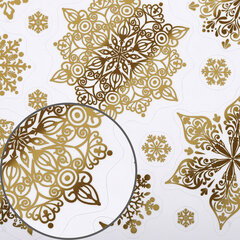 Наклейка для окон двусторонняя МНОГОРАЗОВАЯ 30&times;38 см, &laquo;Снежинки&raquo;, фольга, золото, ЗОЛОТАЯ СКАЗКА, 591927