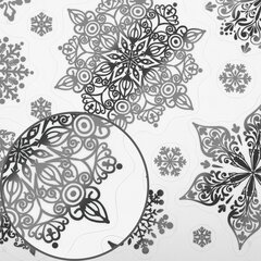 Наклейка для окон двусторонняя МНОГОРАЗОВАЯ 30&times;38 см, &laquo;Снежинки&raquo;, фольга, серебро, ЗОЛОТАЯ СКАЗКА, 591928