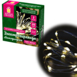 Электрогирлянда-нить комнатная "Роса" 2 м, 20 LED, теплый белый свет, на батарейках, ЗОЛОТАЯ СКАЗКА, 591931