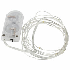 Электрогирлянда-нить комнатная &laquo;Роса&raquo; 2 м, 20 LED, холодный белый свет, на батарейках, ЗОЛОТАЯ СКАЗКА, 591932