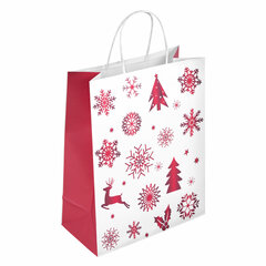 Пакет подарочный КОМПЛЕКТ 10 штук, новогодний, 26&times;13&times;32 см, &laquo;Winter Kraft&raquo;, ЗОЛОТАЯ СКАЗКА, 591960