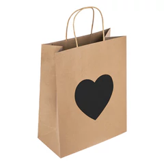 Пакет подарочный КОМПЛЕКТ 7 шт., 26&times;13&times;32 см, скретч-слой + стилус, &laquo;Heart on Kraft&raquo;, ЗОЛОТАЯ СКАЗКА, 591971