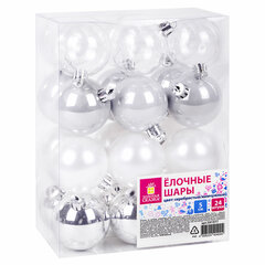 Шары ёлочные 24 шт., 5 см &laquo;Eden Colors&raquo;, пластик, цвет: серебристый/<wbr/>жемчужный, ЗОЛОТАЯ СКАЗКА, 591977