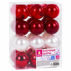Шары ёлочные 24 шт., 5 см, &laquo;Eden Colors&raquo;, пластик, цвет: красный/<wbr/>жемчужный, ЗОЛОТАЯ СКАЗКА, 591978
