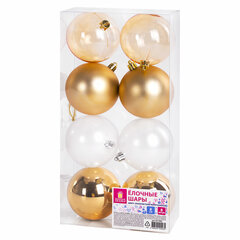 Шары ёлочные 8 шт., 8 см, &laquo;Eden Colors&raquo;, пластик, цвет: золотистый/<wbr/>жемчужный, ЗОЛОТАЯ СКАЗКА, 591980