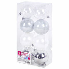 Шары ёлочные 8 шт., 8 см, &laquo;Eden Colors&raquo;, пластик, цвет: серебристый/<wbr/>жемчужный, ЗОЛОТАЯ СКАЗКА, 591981