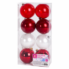 Шары ёлочные 8 шт., 8 см, &laquo;Eden Colors&raquo;, пластик, цвет: красный/<wbr/>жемчужный, ЗОЛОТАЯ СКАЗКА, 591982
