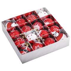 Шары ёлочные 16 шт., 6 см, &laquo;Русская Зима&raquo;, пластик, цвет: красный/<wbr/>белый, ЗОЛОТАЯ СКАЗКА, 591984