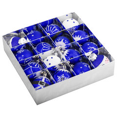 Шары ёлочные 16 шт., 6 см, &laquo;Русская Зима&raquo;, пластик, цвет: синий/<wbr/>белый, ЗОЛОТАЯ СКАЗКА, 591985