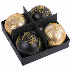 Шары ёлочные 4 шт., 8 см, &laquo;Yin-Yang&raquo;, пластик, цвет: черный/<wbr/>золотистый, ЗОЛОТАЯ СКАЗКА, 591995