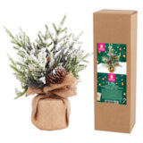 Ель новогодняя искусственная настольная 34 см с шишками, литой ПЭТ, ЗОЛОТАЯ СКАЗКА, 592012