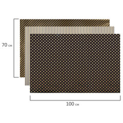 Бумага упаковочная мелованная НАБОР 3 шт., &laquo;Golden Pattern&raquo;, 70&times;100 см, 3 дизайна, ЗОЛОТАЯ СКАЗКА, 592062