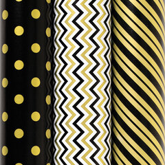 Бумага упаковочная мелованная НАБОР 3 шт., &laquo;Golden Pattern&raquo;, 70&times;100 см, 3 дизайна, ЗОЛОТАЯ СКАЗКА, 592062