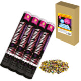 Хлопушка пневматическая 30 см "Круги", 3+1 шт. В ПОДАРОК, фольга разноцветная, ЗОЛОТАЯ СКАЗКА, 592083