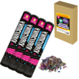 Хлопушка пневматическая 30 см "Серпантин" 3+1 шт. В ПОДАРОК, фольга разноцветная, ЗОЛОТАЯ СКАЗКА, 592084