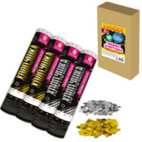 Хлопушка пневматическая 30 см "Прямоугольники" НАБОР 3+1 шт. В ПОДАРОК, фольга золото/серебро, ЗОЛОТАЯ СКАЗКА, 592085