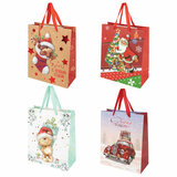 Пакет подарочный НАБОР 4 штуки новогодний 26x13x32 см, "3D Large", ЗОЛОТАЯ СКАЗКА, 592120