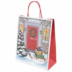 Пакет подарочный КОМПЛЕКТ 10 штук новогодний 26&times;13&times;32 см, &laquo;Сочельник&raquo;, ЗОЛОТАЯ СКАЗКА, 592130